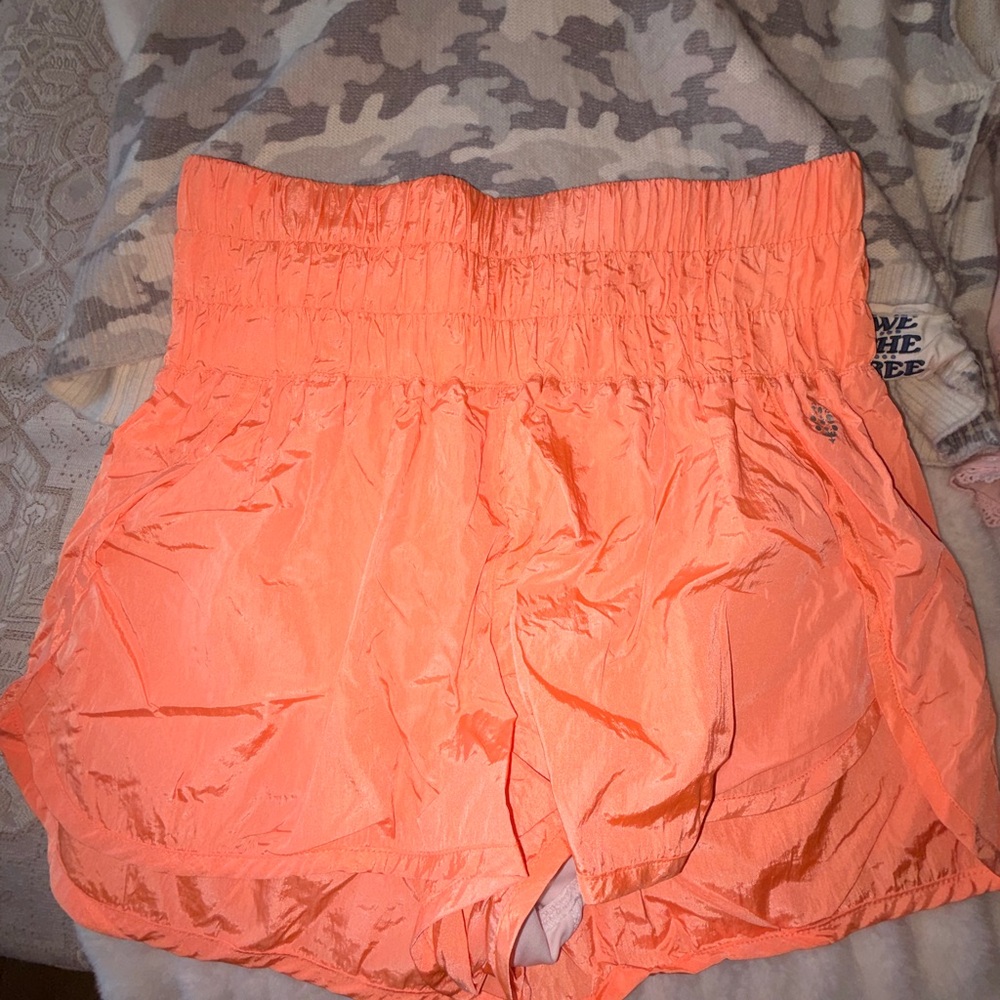 Free People Movement High-Waist Women's Lightweight Orange Shorts